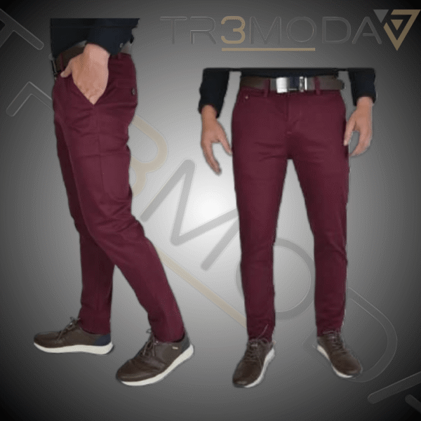Pantalon Drill Vinotinto pantalón de drill color vinotinto