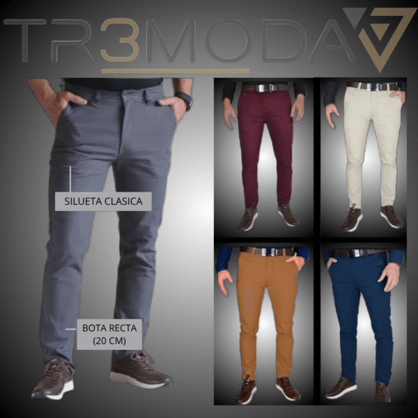Portada Pantalon Drill portada donde se muestran 5 colores de pantalones de drill