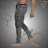 11 hombre usando jean tipo Skinin de color gris