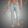 13 hombre usando jean tipo Skinin de color azul
