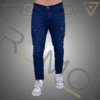 5 hombre usando jean tipo Skinin de color azul