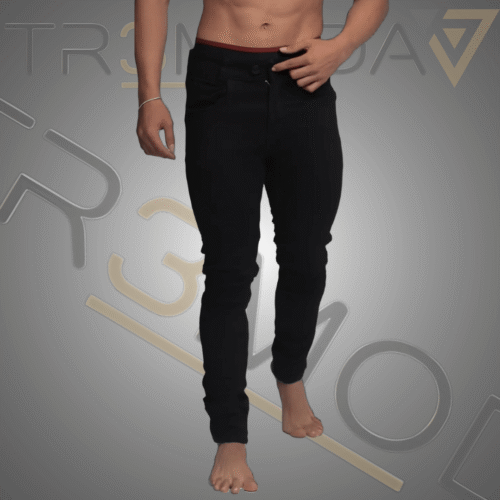7 hombre usando jean tipo Skinin de color negro