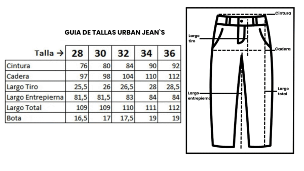 guias tallas jeans guia de talla pantalon de jean