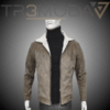 Chaqueta Gamuza Ovejera Gris Vision chaqueta de gamuza con cuello y forro en tela ovejera en color gris vision