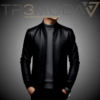 chaqueta cuerotex black lisa chaqutea en cuerotex con forro en algodon de color negro